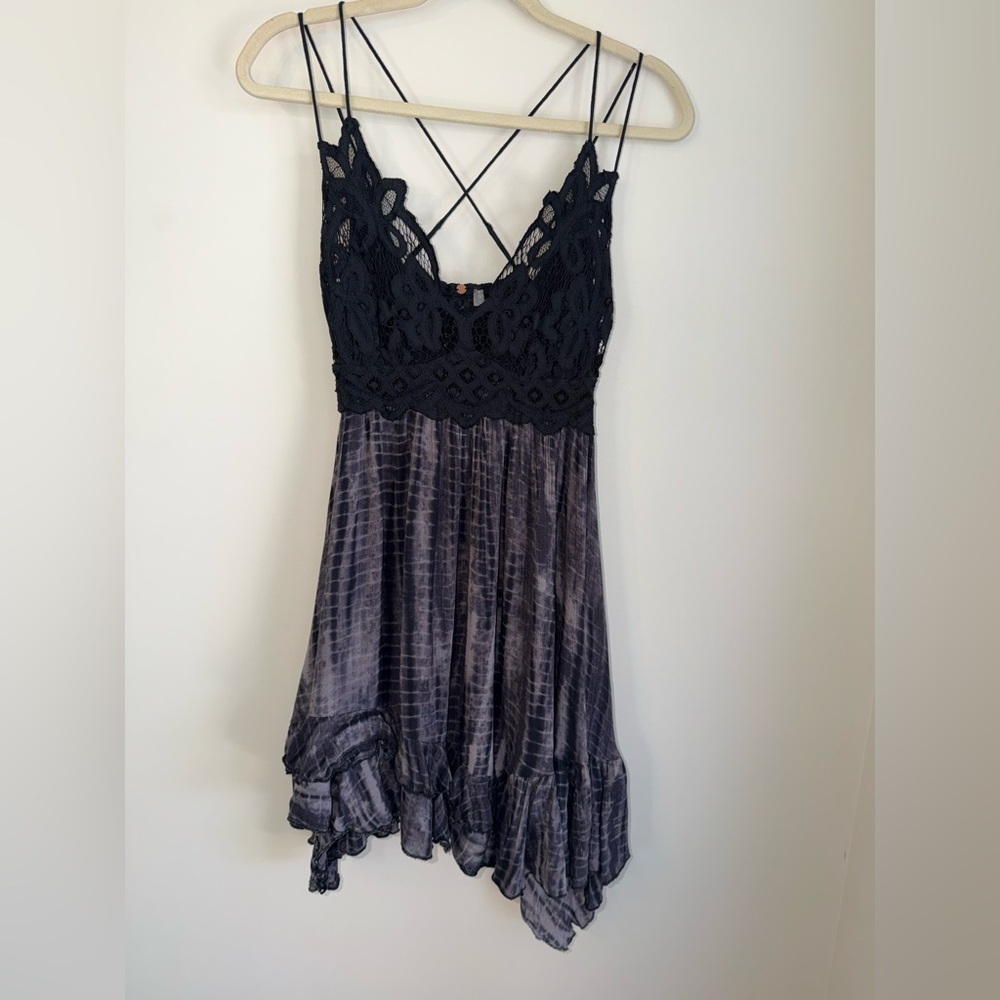 Free People - Adella Lace-Trim Tie-Dye Dress / medium - strappy, boho, lace - Picture 6 of 16
